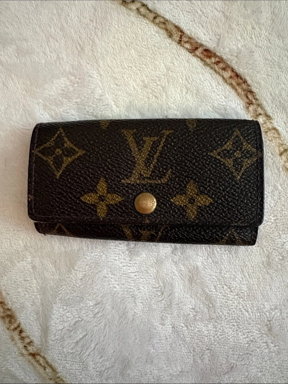 Louis Vuitton Monogram Key Holder Wallet in Brown and Gold